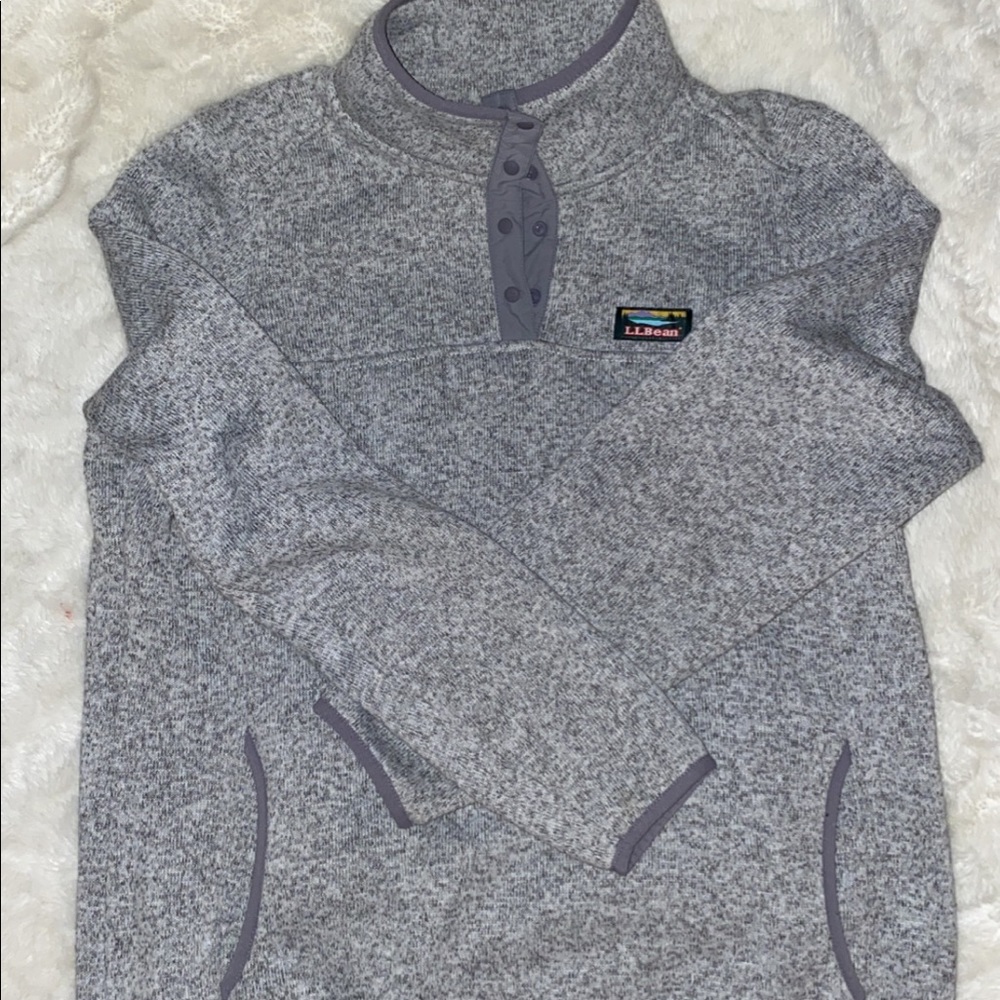 LL Bean Fleece Sweater Pullover W’s L T-Snap